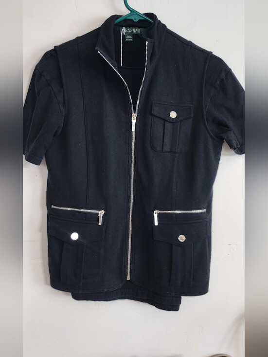 Ralph Lauren Jackets & Blazers - Ralph Lauren Navy Short-Sleeve Zip Front Jacket